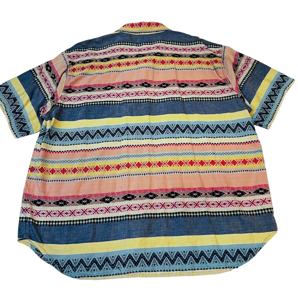 KIKOMO Button Down‎ Shirt 22W Tribal Boho Print Cotton Embroidered - Picture 7 of 7